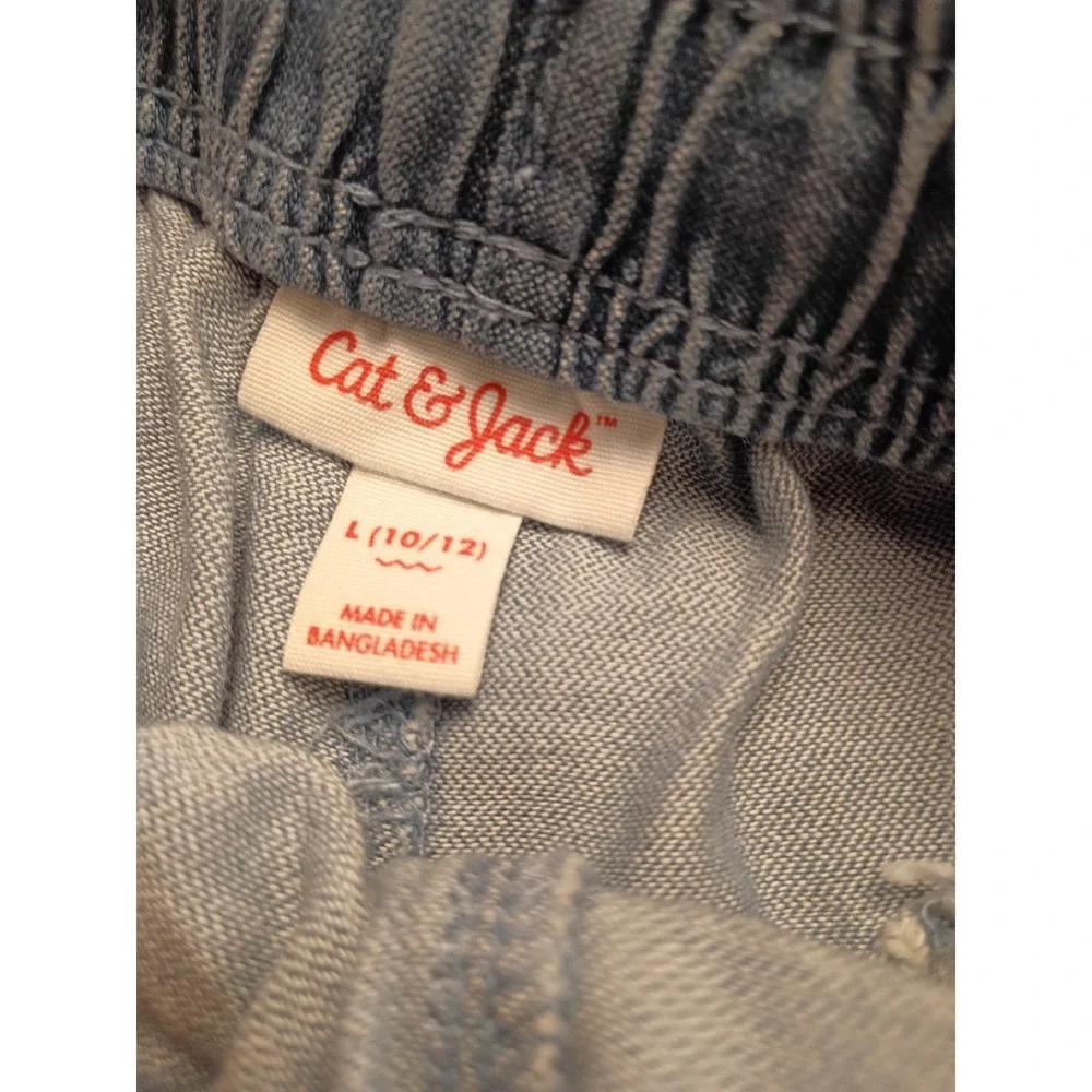 Cat & Jack Girls Light Wash Adjustable Waist Pull-On Shorts Size L 10/12 NWT NWT